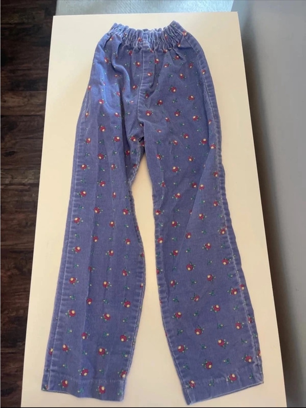 Vintage Cara Lynn Floral Corduroy Pants Lavender Purple 90s